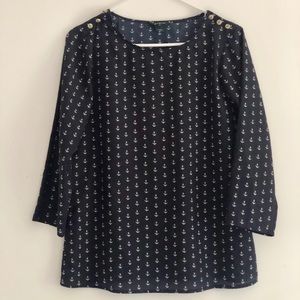 JCrew Nautical Anchor Blouse